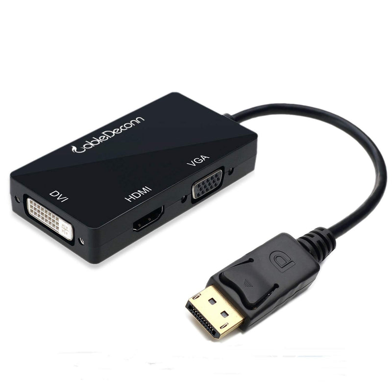 [Australia - AusPower] - CABLEDECONN Multi-Function Displayport Dp to HDMI/DVI/VGA Male to Female 3-in-1 Adapter Converter Cable DisplayPort to HDMI VGA DVI 