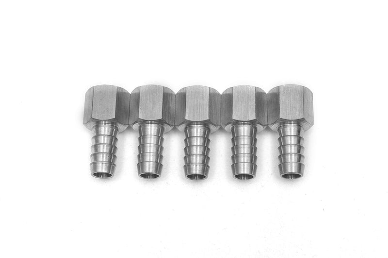 [Australia - AusPower] - LTWFITTING Bar Production Stainless Steel 316 Barb Fitting Coupler 3/8" Hose ID x 1/4" Female NPT Air Fuel Water (Pack of 5) 