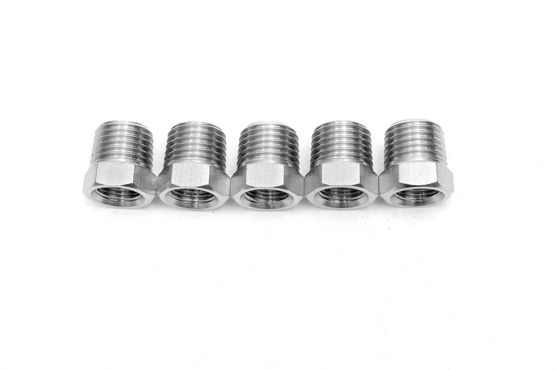 [Australia - AusPower] - LTWFITTING Bar Production Stainless Steel 316 Pipe Hex Bushing Reducer Fittings 1/4" Male x 1/8" Female NPT Fuel Water Boat (Pack of 5) 