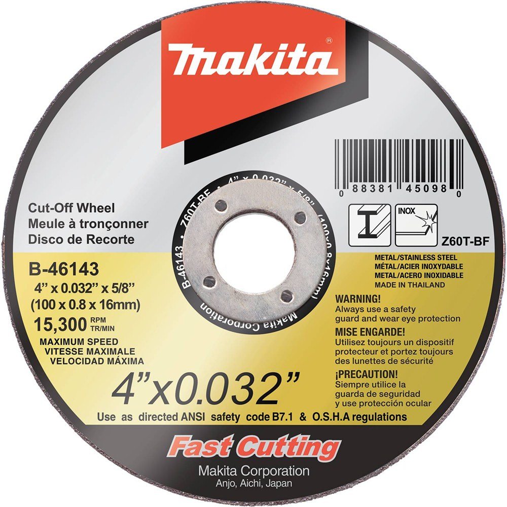 [Australia - AusPower] - Makita B-46143 4" x .032" x 5/8" Ultra Thin Cut-Off Wheel, Stainless 4-Inch Pack of 1 