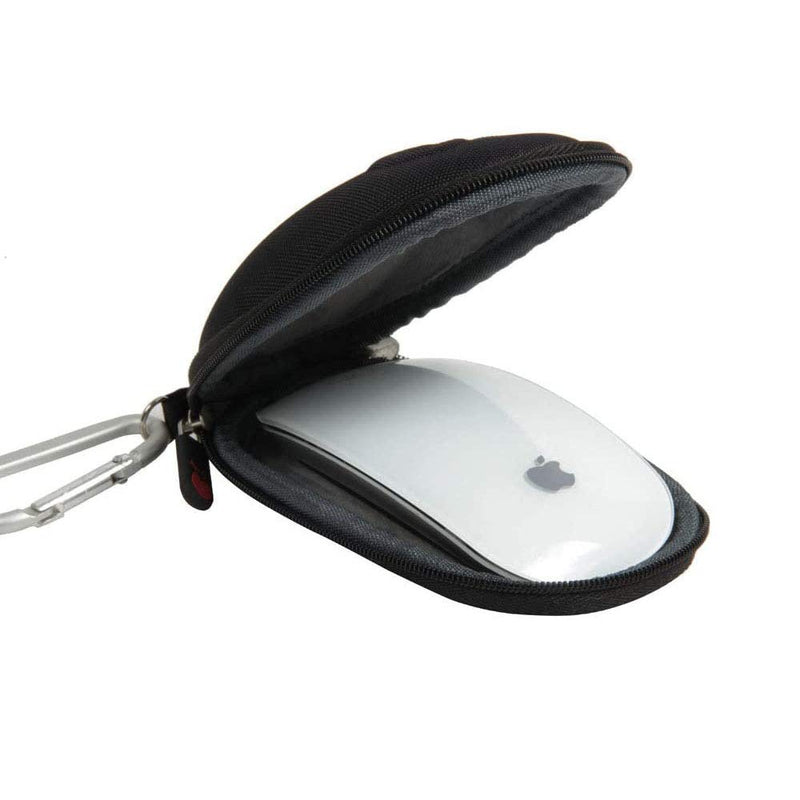 [Australia - AusPower] - Hermitshell Nylon Travel Case with Carabiner Fits Apple Magic Mouse (I and II 2nd Gen) (Black) Black Nylon 