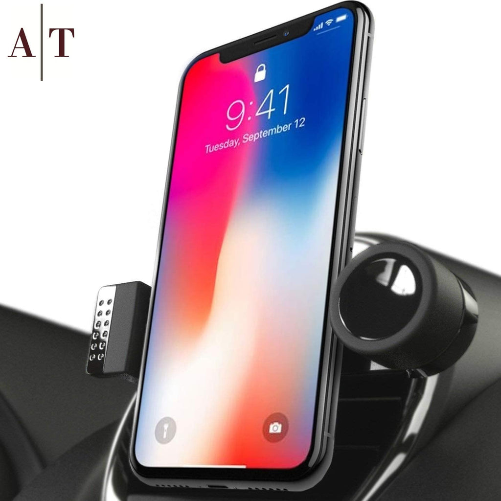 [Australia - AusPower] - Cell Phone Holder for Car Air Vents | 360° Rotation Car Phone Mount, Fits All Smartphones - iPhone 11 Pro, 11, X, XR, XS Max, 8, 7, 6, 5, | 6/7/8 Plus | S8, S9, Note 9 | Luxury Vent Phone Holder Black Sand 
