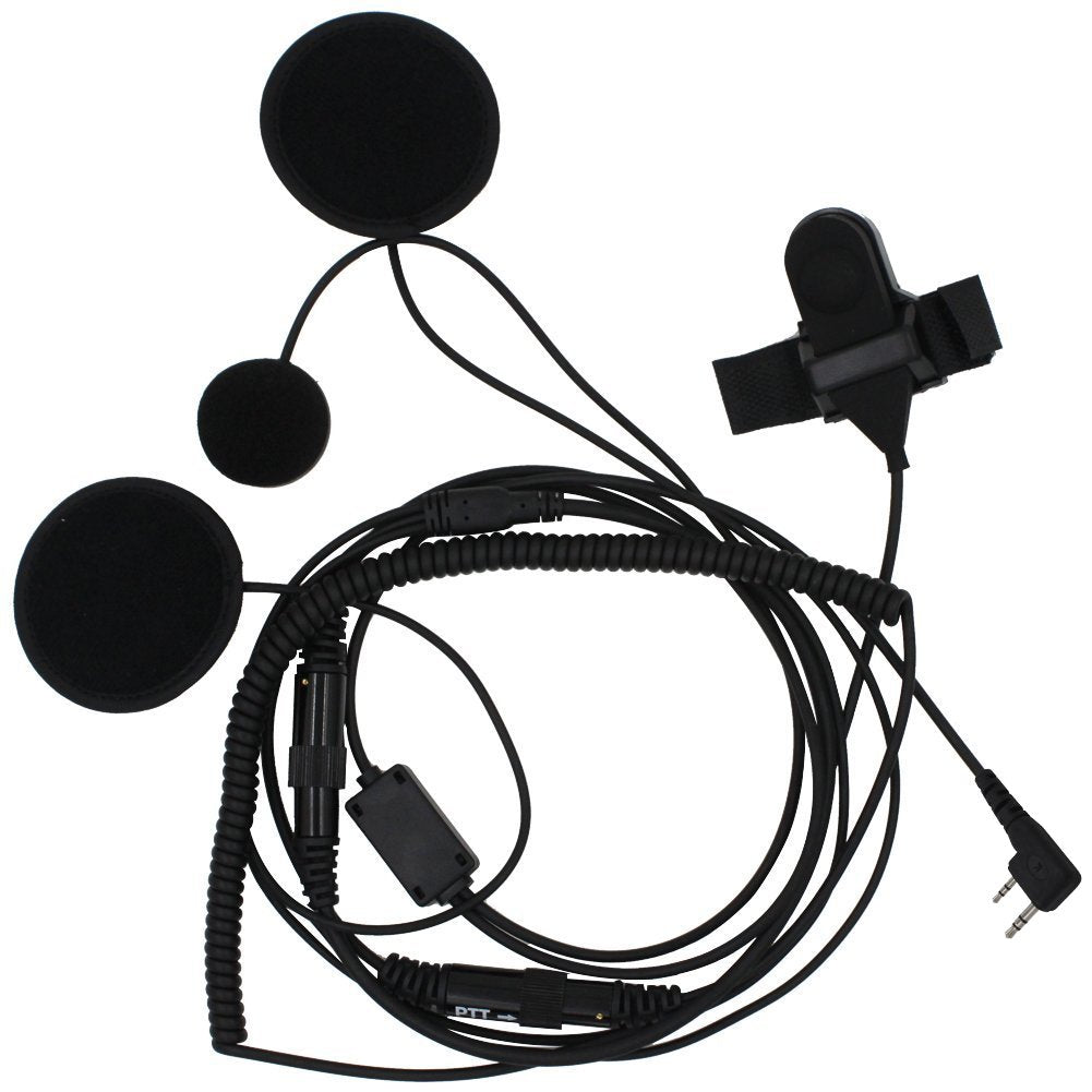 [Australia - AusPower] - Tenq Full Face Earpiece Headset with Mic Microphone for Two Way Radio Walkie Talkie Kenwood TK-270 TK-373G Baofeng UV-5R BF-F8 