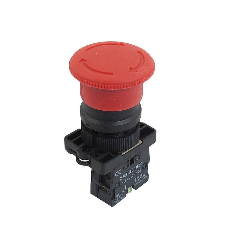 [Australia - AusPower] - Uxcell a12082000ux0339 NC N/C Red Mushroom Emergency Stop Push Button Switch, 600V, 10 Amp, ZB2-ES542, 22 mm 