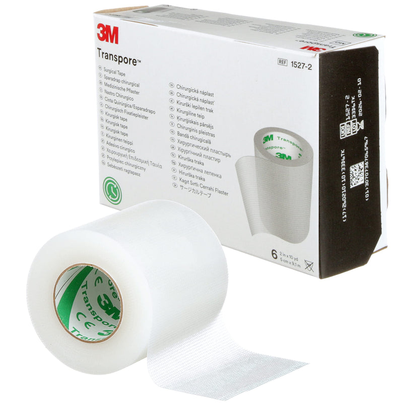 [Australia - AusPower] - 3M™ Transpore™ Surgical Tape 1527-2, 2 inch x 10 yard (5cm x 9,1m), 6 rolls/box 2" x 10 yd (5cm x 9.1m) 