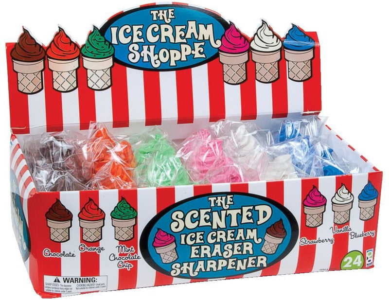 [Australia - AusPower] - Raymond Geddes Ice Cream Shoppe Scented Erasers For Kids & Sharpener (Pack of 24) 