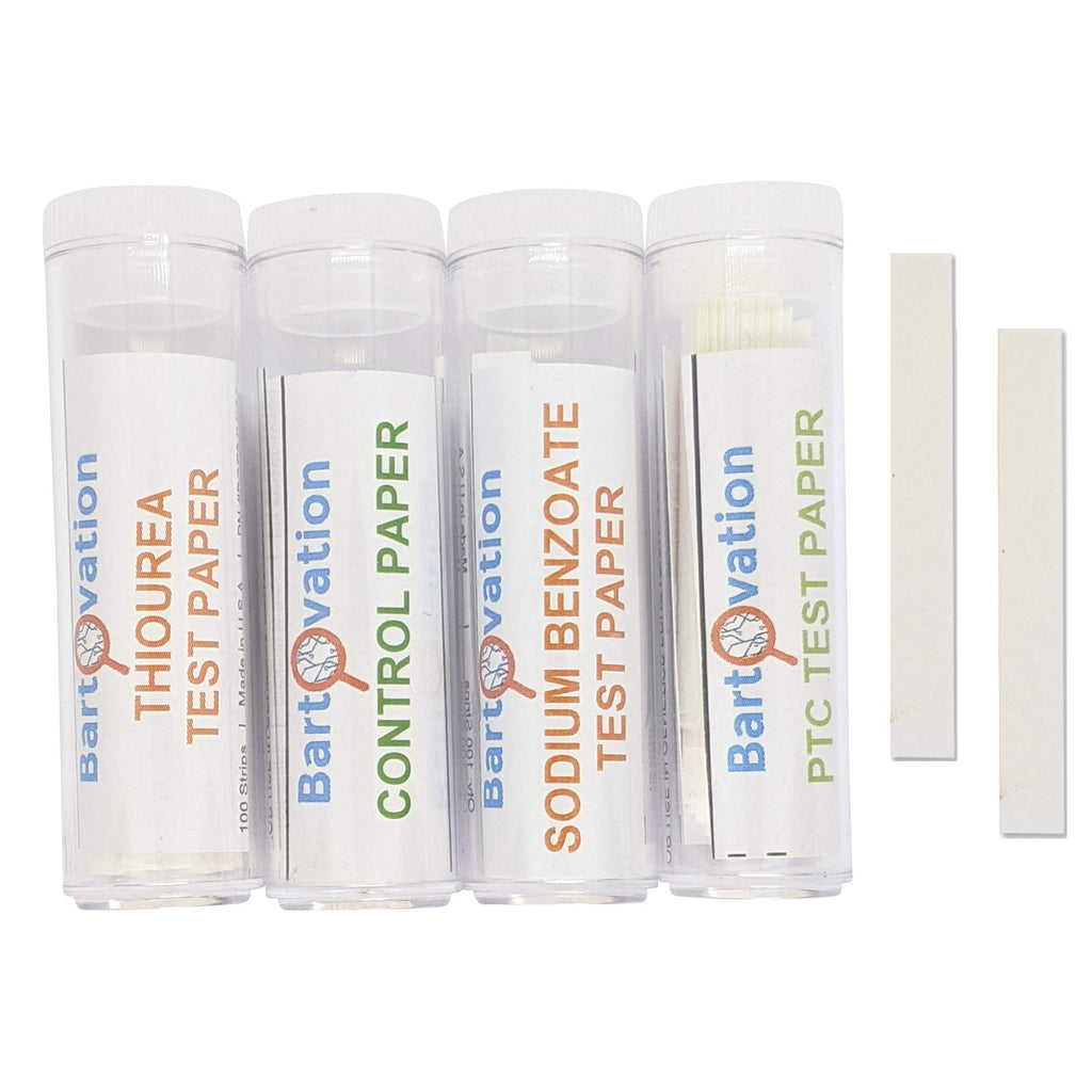 [Australia - AusPower] - Super Taster Test Genetics Lab Kit with Instructions, Phenylthiourea (PTC), Na Benzoate, Thiourea and Control [Each Vial Includes 100 Paper Strips] 