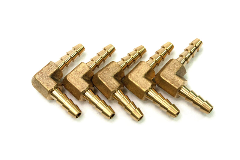 [Australia - AusPower] - LTWFITTING 90 Deg Elbow Brass Barb Fitting 3/16-Inch x3/16 Hose ID Air/Water/Fuel/Oil/Inert Gases (Pack of 5) 