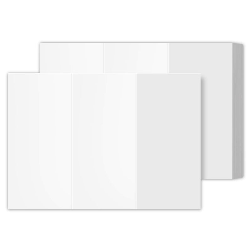 [Australia - AusPower] - Blank Bright White Tri-Fold Brochure Card Stock, 3 Panel Brochure for Restaurant Menus, Business Flyers and Pamphlets | 8.5” x 11” | 80lb (216gsm) Cardstock | 50 per Pack 