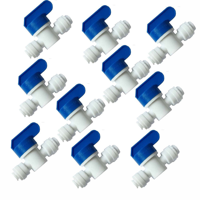 [Australia - AusPower] - Malida Quick Push to Connector, Water Tube Fitting,1/4" Tube OD Plastic Ball Valve,for RO Water Systems,Water Purifiers Tube Fittings,Pack of 10 