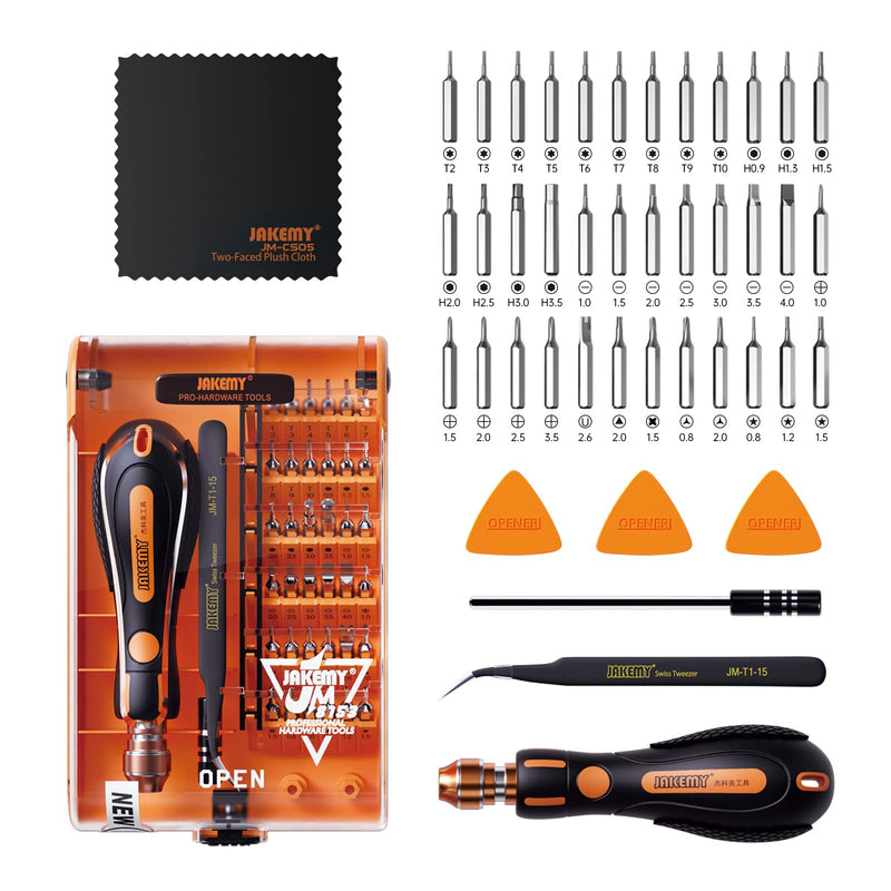 [Australia - AusPower] - Screwdriver Set 43 in 1 Precision Screwdriver Kit JAKEMY Magnetic Replaceable Bits Repair Tool Kit Opening Tool and Tweezer for iphone Cellphone PC Electronics JM-8153+ 43 in 1 