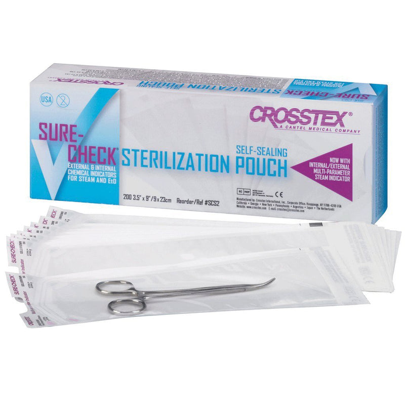 [Australia - AusPower] - Crosstex SCXX2 Sure-Check Sterilization Pouches, 2.25" x 4" Size (Pack of 200) 
