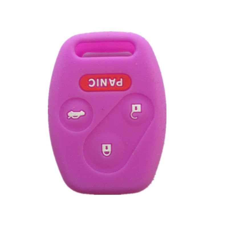 [Australia - AusPower] - Purple Silicone Rubber Keyless Entry Remote Key Fob Case Skin Cover Protector for Honda 3+1 Buttons Purple 