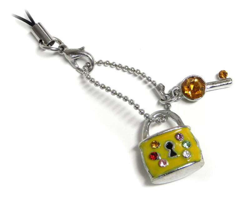 [Australia - AusPower] - Cell Phone Gems Charms Lanyard Accessory Lock Key in Yellow 