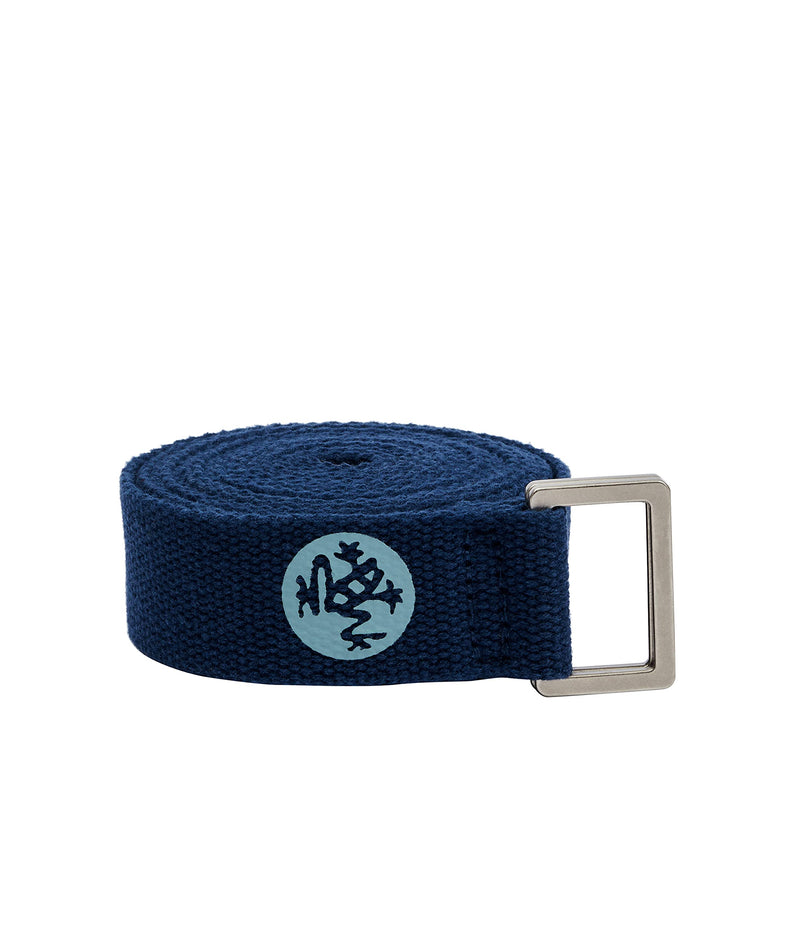 [Australia - AusPower] - Manduka Align Yoga Strap – Strong, Durable Cotton Webbing with Adjustable Buckle for Secure, Slip-Free Support for Stretching, Yoga, Pilates and General Fitness. Midnight 8 Feet 