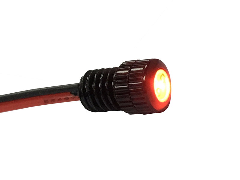 [Australia - AusPower] - Oznium Brightest Light Bolt - Flush Mount 12V LED Light for Bumper, Grille, Cars Interior, Dash, Ambient Lighting, Motorcycle w/Sleek Aluminum Housing & Screw Nut (6 mm Black, Red LED) 6mm (about 15/64") 