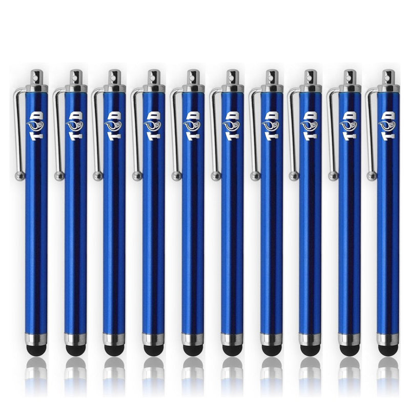 [Australia - AusPower] - TCD Universal Pack of 10 [Blue] Premium Thick Stylus Pen Pack [Compatible with All Touch Screen Devices] Blue 
