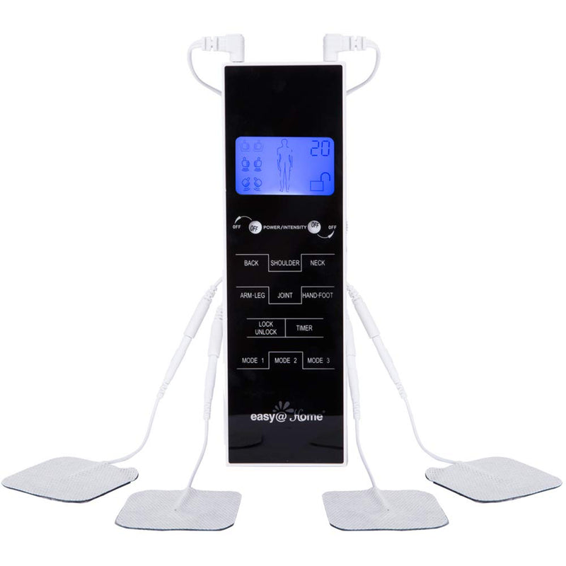 [Australia - AusPower] - TENS Unit Muscle Stimulator, Easy@Home Electronic Pulse Massager,EMS TENS Machine,Pain Relief therapy Pain Management Device,Backlit LCD Display, OTC Home Use - FSA Eligible Handheld , EHE010 