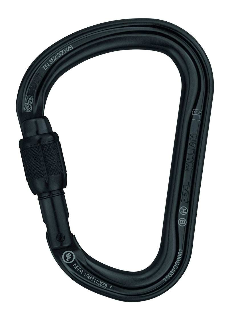 [Australia - AusPower] - Petzl - William, Locking Carabiner for Belaying Black Large 