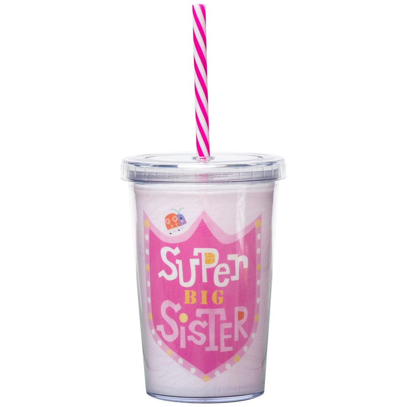 [Australia - AusPower] - C.R. Gibson 'Super Big Sister' Pink Insulated Small Plastic Tumbler for Girls, 8 oz. Super Big Sister 