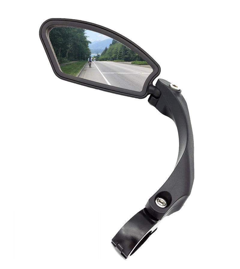 [Australia - AusPower] - Hafny Stainless Steel Lens Handlebar Bike Mirror, Safe Rearview Mirror, Bicycle Mirror, Cycle Mirror Black Left Side 