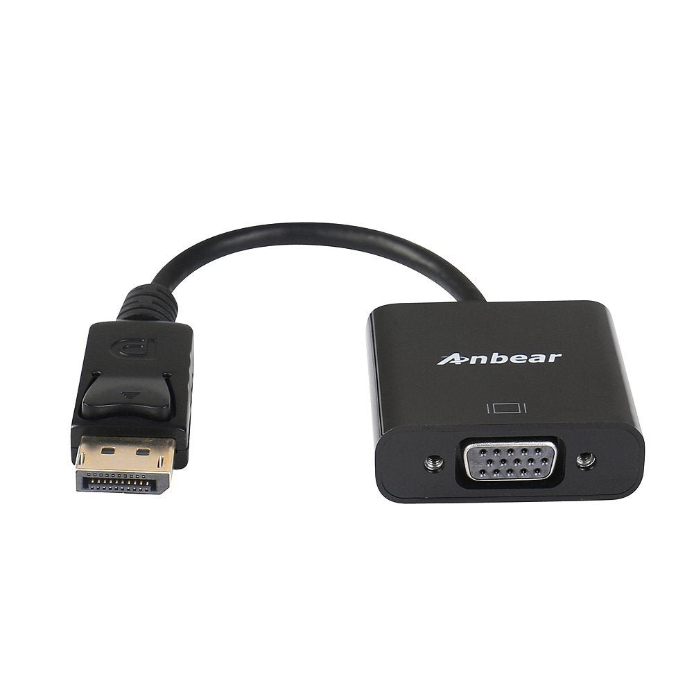 [Australia - AusPower] - Display Port to VGA,Anbear Displayport to VGA Converter Gold Plated (Male to Female) for DisplayPort Enabled Desktops and Laptops to VGA Converter Connect Displays 1PACK 