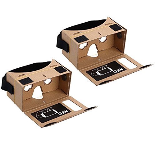 [Australia - AusPower] - Blingkingdom - (2pcs in Pack) Cardboard Headset 3D Virtual Reality VR for Android Smart Phones iPhone + NFC and Head-Strap 