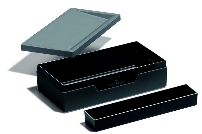 [Australia - AusPower] - DURABLE Enclosed Desk Caddy Organizer, Compact, Smart Cable Management, 3.5" w x 5.25" h, Charcoal (761258) Job Case 