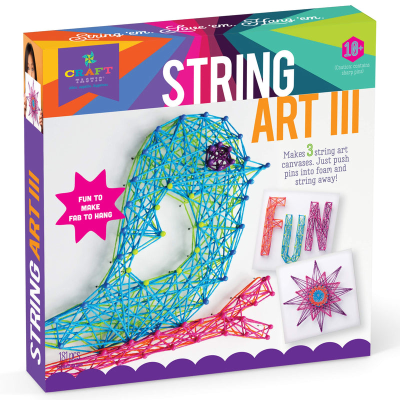 [Australia - AusPower] - Craft-tastic DIY String Art – Craft Kit for Kids – Everything Included For 3 Fun Arts & Crafts Projects – Bird Series DIY String Art: Bird Edition 