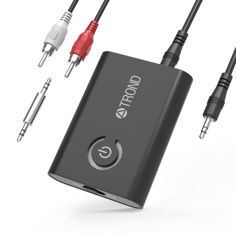 [Australia - AusPower] - TROND Bluetooth 5.0 Transmitter Receiver for TV to Headphones, 2-in-1 3.5mm Wireless Audio Bluetooth Adapter for Car/ PC/ MP3/ Home Stereo/ Speaker, AptX Low Latency, Pairs 2 Devices Simultaneously 