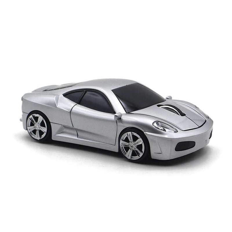 [Australia - AusPower] - MGbeauty Wireless Mouse Sports Car Mouse Computer Optical Mice for PC Laptop MAC (Silver) Silver 