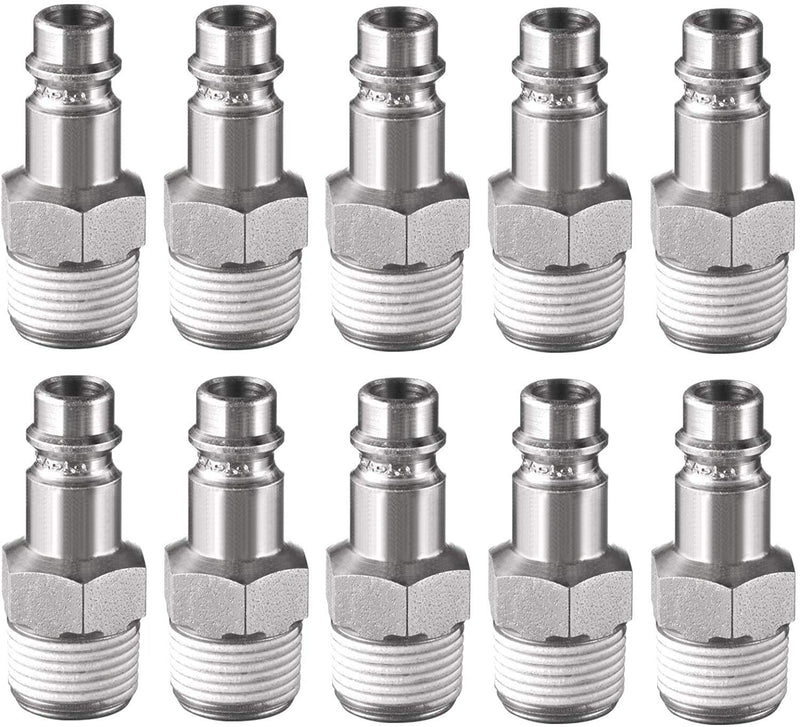 [Australia - AusPower] - Prevost ERP 076251 (10 Pack) 1/4” Thread Male NPT 3/8” Body Size High Flow Safety Air Plug 