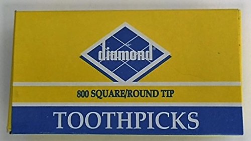 [Australia - AusPower] - Diamond Square/Round Tip Toothpicks - One (1) box of 800 Toothpicks 