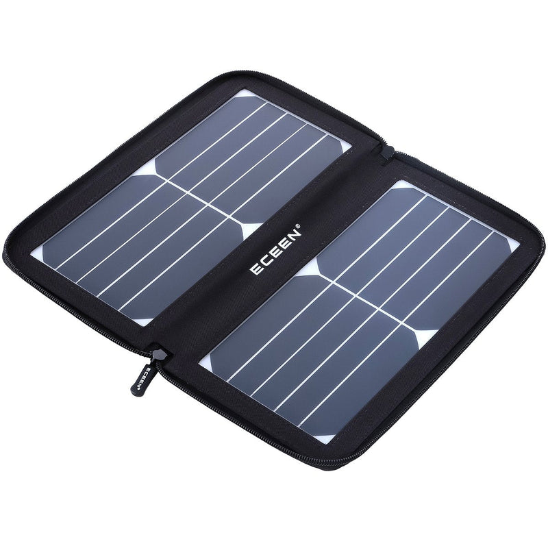 [Australia - AusPower] - ECEEN Solar Charger Panel with 10W Solar Cells Smart USB Output for Smart Mobile Phone Tablets Device Power Supply Waterproof Portable Travel Camping Outdoor Activities Survival Gear Emergency Kit Black 