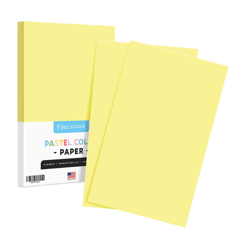 [Australia - AusPower] - 8.5 x 14” Canary Pastel Color Paper – Great for Cards and Stationery Printing | Legal, Menu Size | Lightweight 20lb Paper | 50 Sheets 