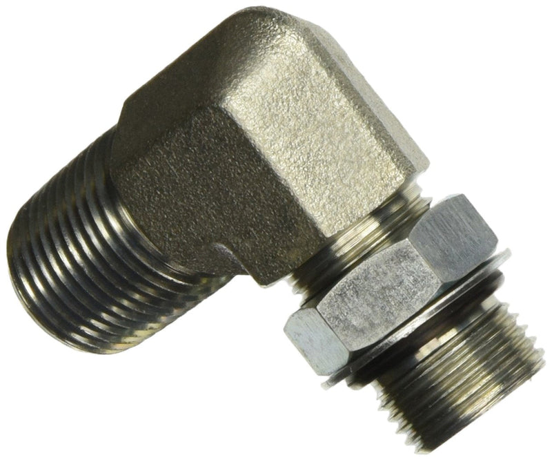 [Australia - AusPower] - Brennan Industries 6806-08-08-NWO-FG Forged Steel 90 Degree Elbow Tube Fitting, 3/4"-16 SAE ORB x 1/2"-14 NPTF Thread, 1/2" Male Adjustable O-Ring Boss x 1/2" Male NPTF 