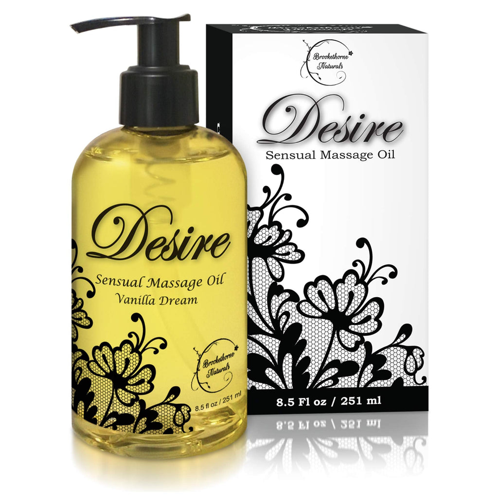 [Australia - AusPower] - Desire Sensual Massage Oil - Best Massage Oil for Couples Massage – All Natural - Contains Sweet Almond, Grapeseed & Jojoba Oil for Smooth Skin 8oz 8.5 Fl Oz (Pack of 1) 
