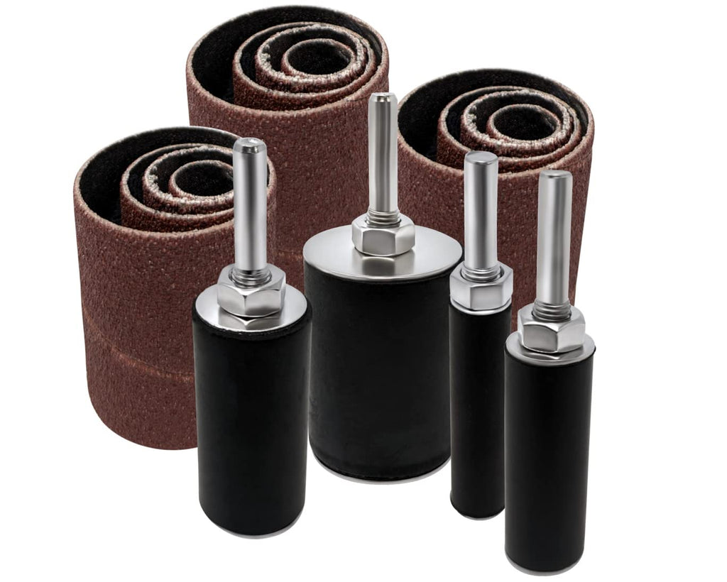 [Australia - AusPower] - LINE10 Tools 16 Pack Sanding Drum and Sleeves Set for Drill, 2-inch Long, 60, 80 and 120 Grit 16pc Sanding Drums & Sleeves Drums and Sleeves 