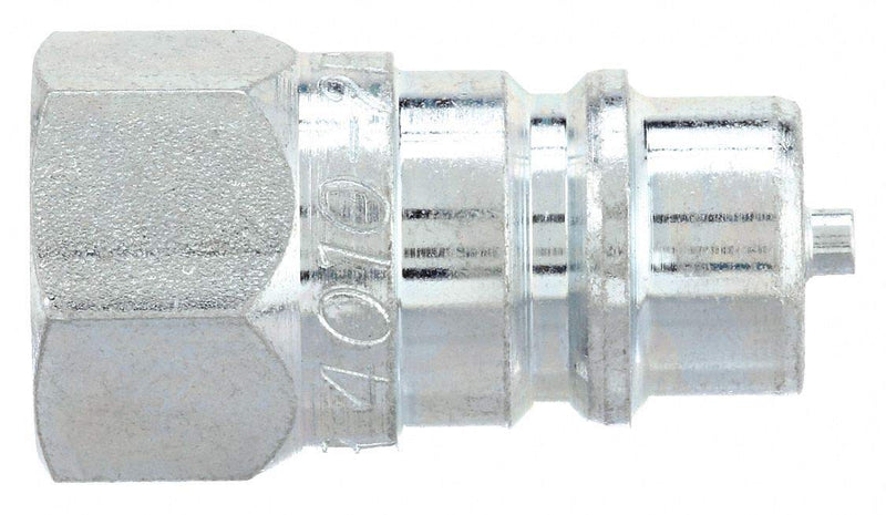 [Australia - AusPower] - Parker Hannifin 4010-3P Series 8010 Steel General Purpose Pioneer Universal Agricultural Male Tip Nipple, Poppet Valve, 3/8" Body Size, 3/8"-18 NPTF Port End, 1.60" Length 