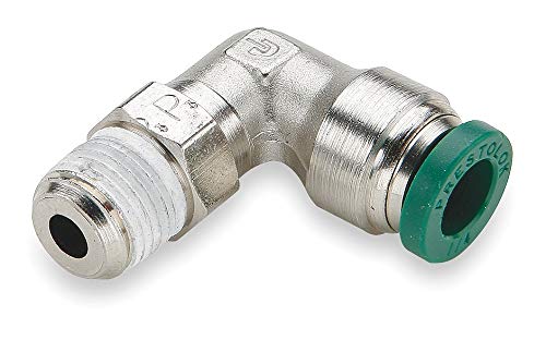 [Australia - AusPower] - Parker Hannifin W169PLP-4-2 Prestolok PLP Nickel Plated Brass Male Elbow Swivel 90 Degree Push-to-Connect Fitting, 1/4" Push-to-Connect Tube x 1/8" Male NPTF 
