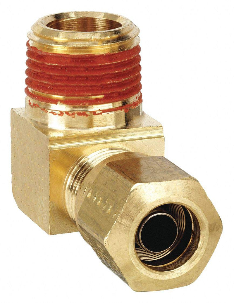 [Australia - AusPower] - Parker Hannifin VS269NTA-4-4 Brass Air Brake-NTA Male Elbow Fitting, 1/4" Compression Tube x 1/4" Male Thread 