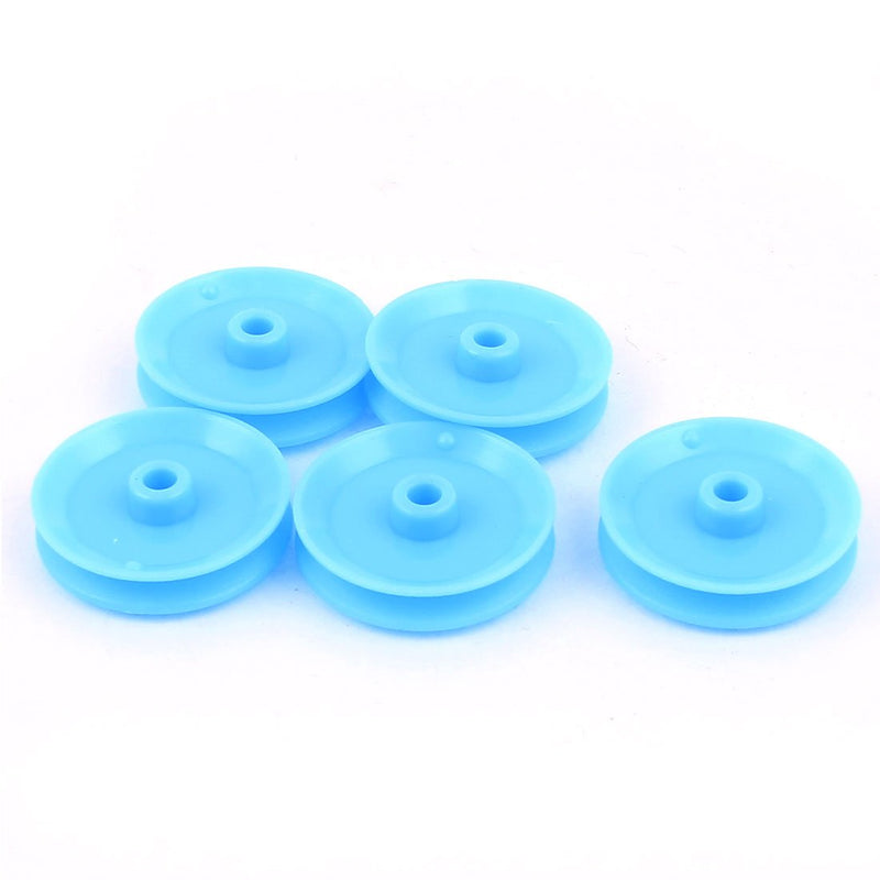 [Australia - AusPower] - uxcell 5 Pcs Plastic 29mm Diameter 6mm Thickness DIY Gear Band Pulley Blue 