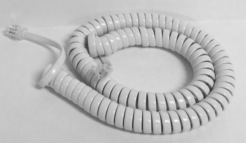 [Australia - AusPower] - The VoIP Lounge 12 Foot White Handset Receiver Curly Coil Cord for Panasonic KXT KXDT KXNT Phone 