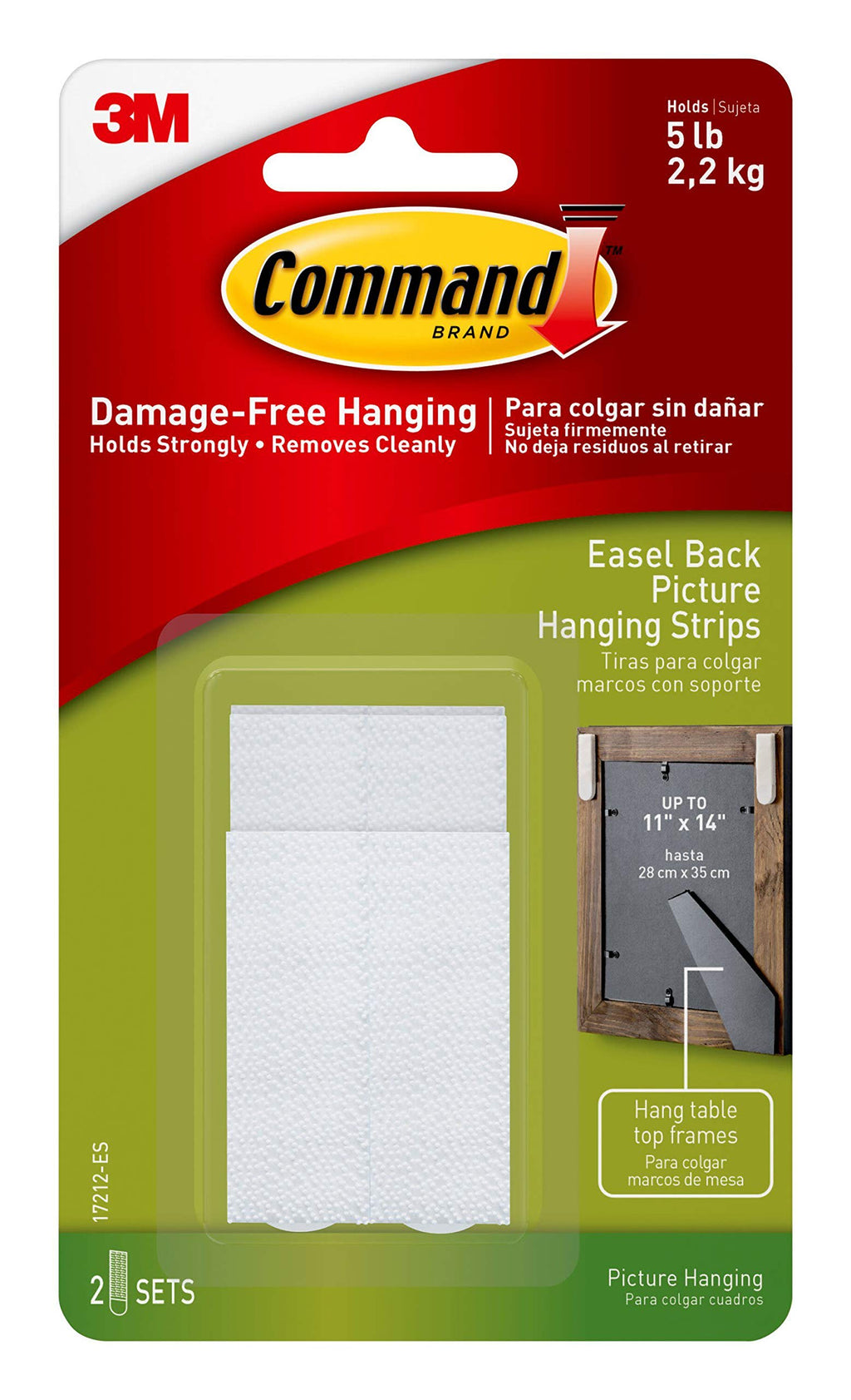 [Australia - AusPower] - Command Easel-Back Frame Picture Hanging Strips, 5 lb. Capacity, White, 2-Sets (2-Pairs and 2-Spacers) Easel Back Strips 