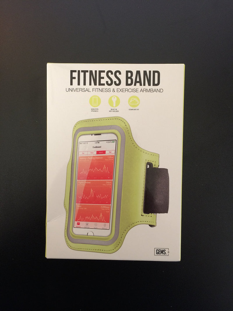 [Australia - AusPower] - GEMS Fitness Band Universal Fitness & Exercise Armband (Lime Green) Lime Green 