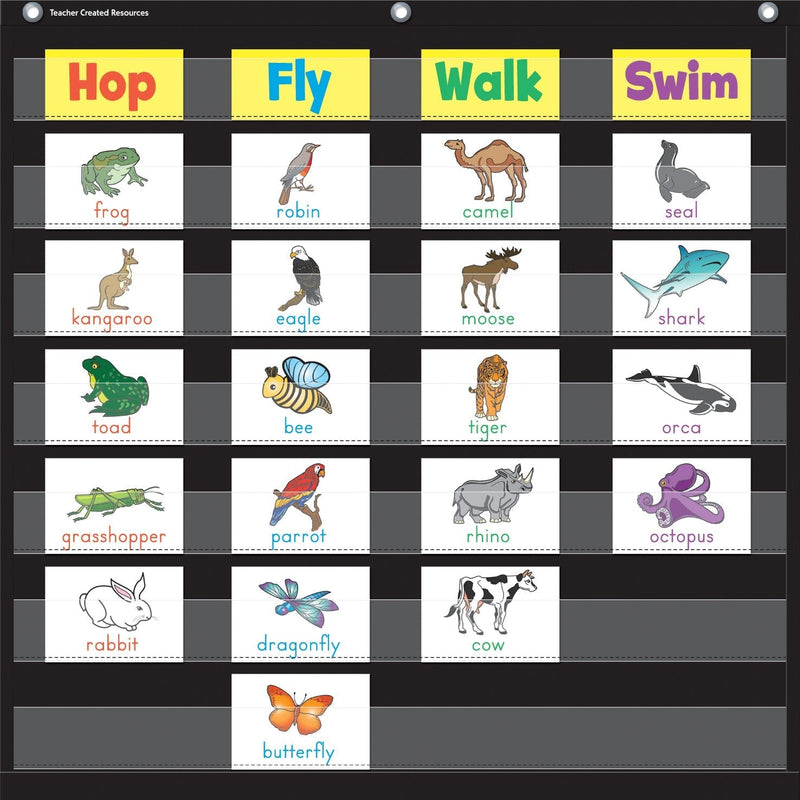 [Australia - AusPower] - Teacher Created Resources Black 7 Pocket Chart (20740) 