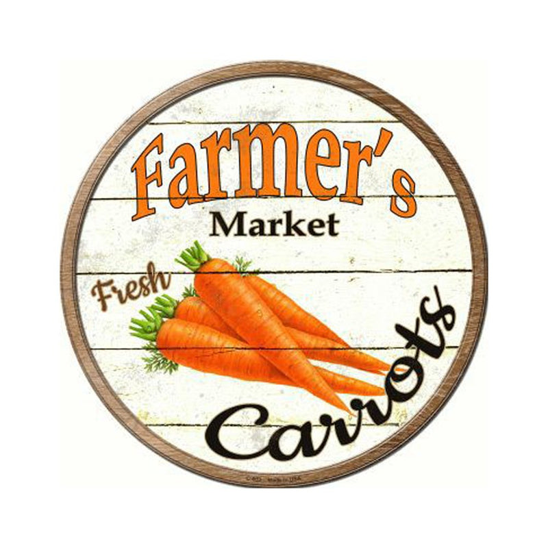 [Australia - AusPower] - Smart Blonde Farmers Market Carrots Novelty Metal Circular Sign C-603 