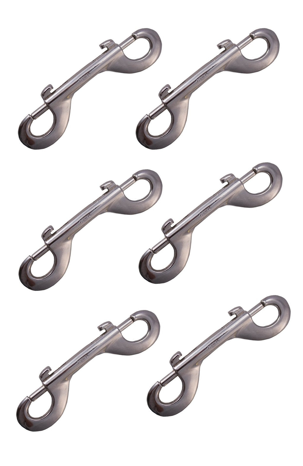 [Australia - AusPower] - Derby Originals Set of 6 Heavy Duty Nickel Plated 4” Double Ended Bolt Snaps - Designed for Agricultural, Equine, Home, & Garage Use 