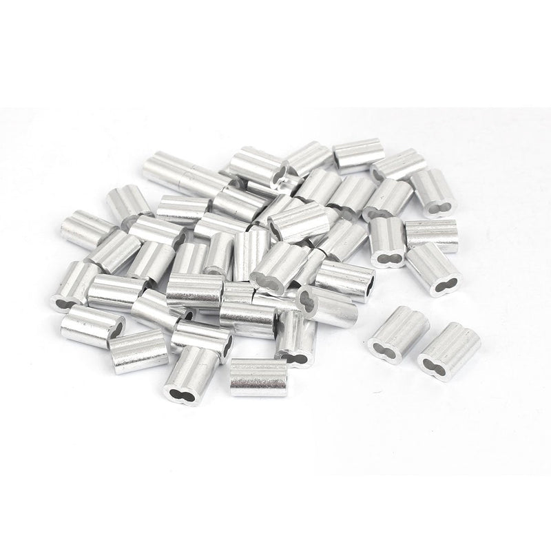 [Australia - AusPower] - uxcell 1/8" Aluminum Sleeves Clip Loop Sleeve Cable Crimp Wire Rope 50 Pcs 