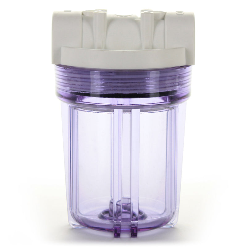 [Australia - AusPower] - Hydronix HF3-5CLWH12, 5" Clear Housing with White Rib Cap For RO & Filtration Systems, 1/2" Ports 